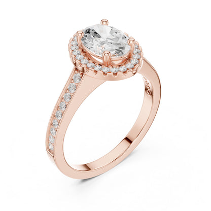 Oval Halo Lab Grown Diamond Engagement Ring