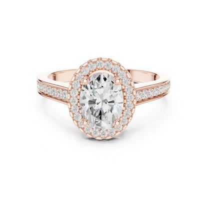 Oval Halo Lab Grown Diamond Engagement Ring