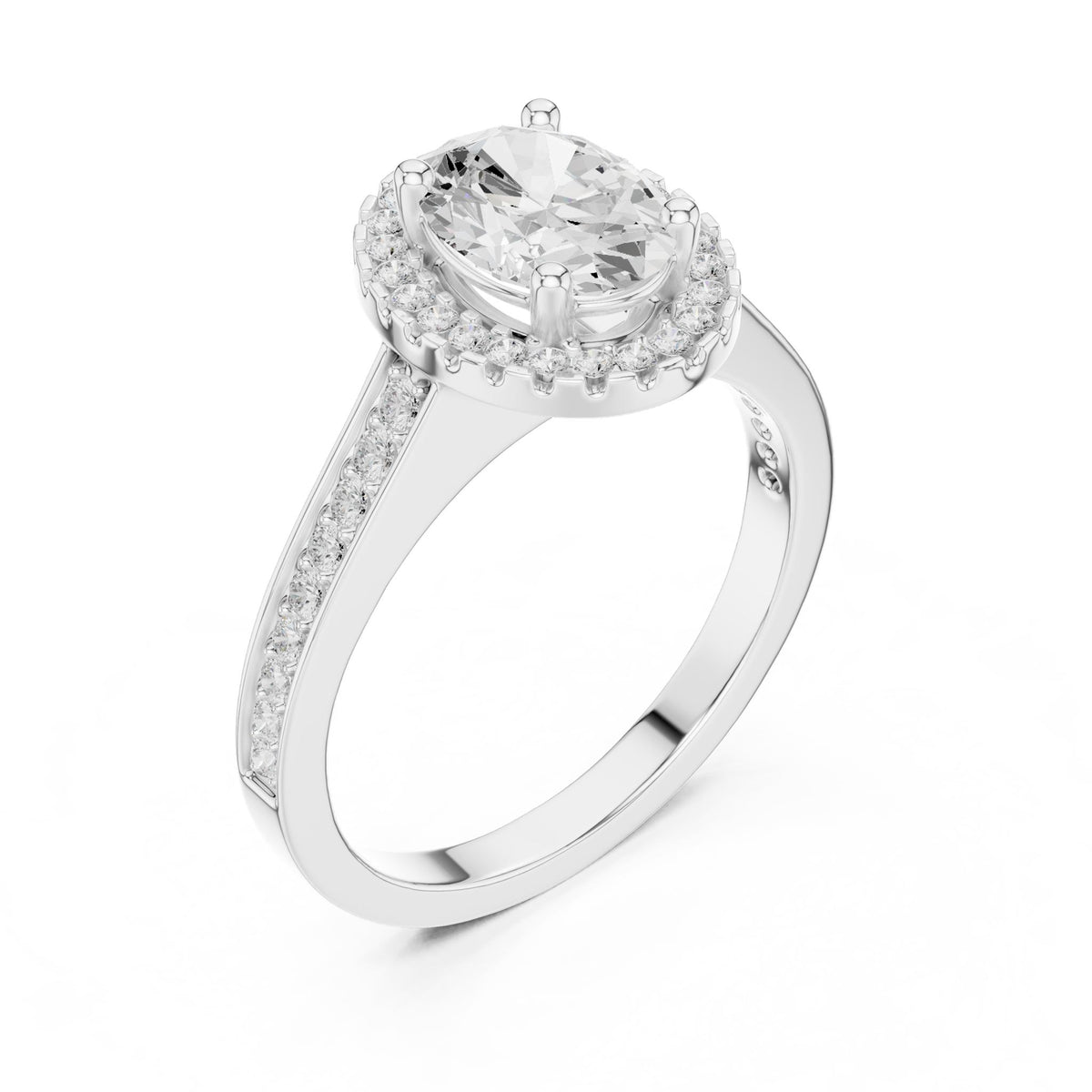 Oval Halo Lab Grown Diamond Engagement Ring