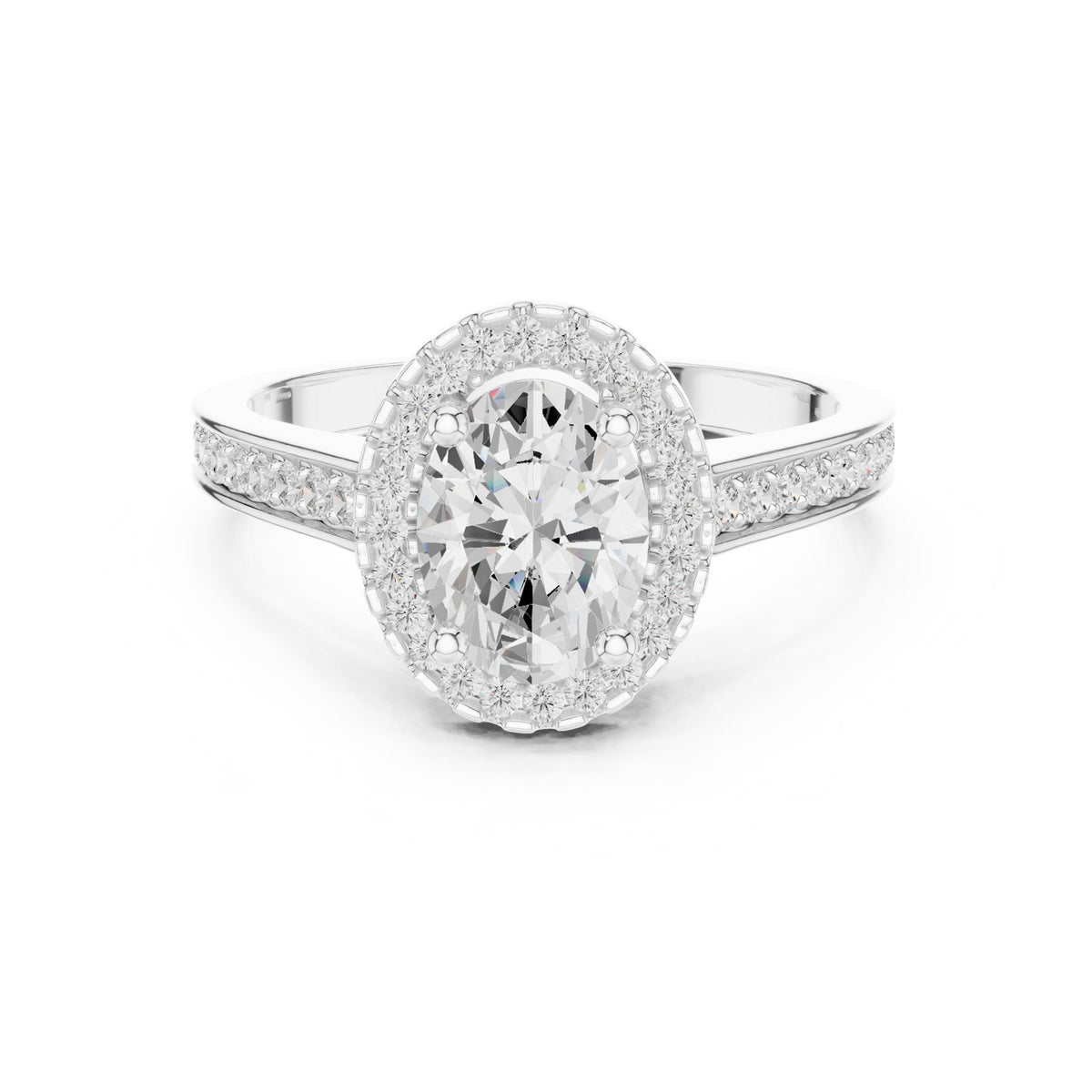 Oval Halo Lab Grown Diamond Engagement Ring