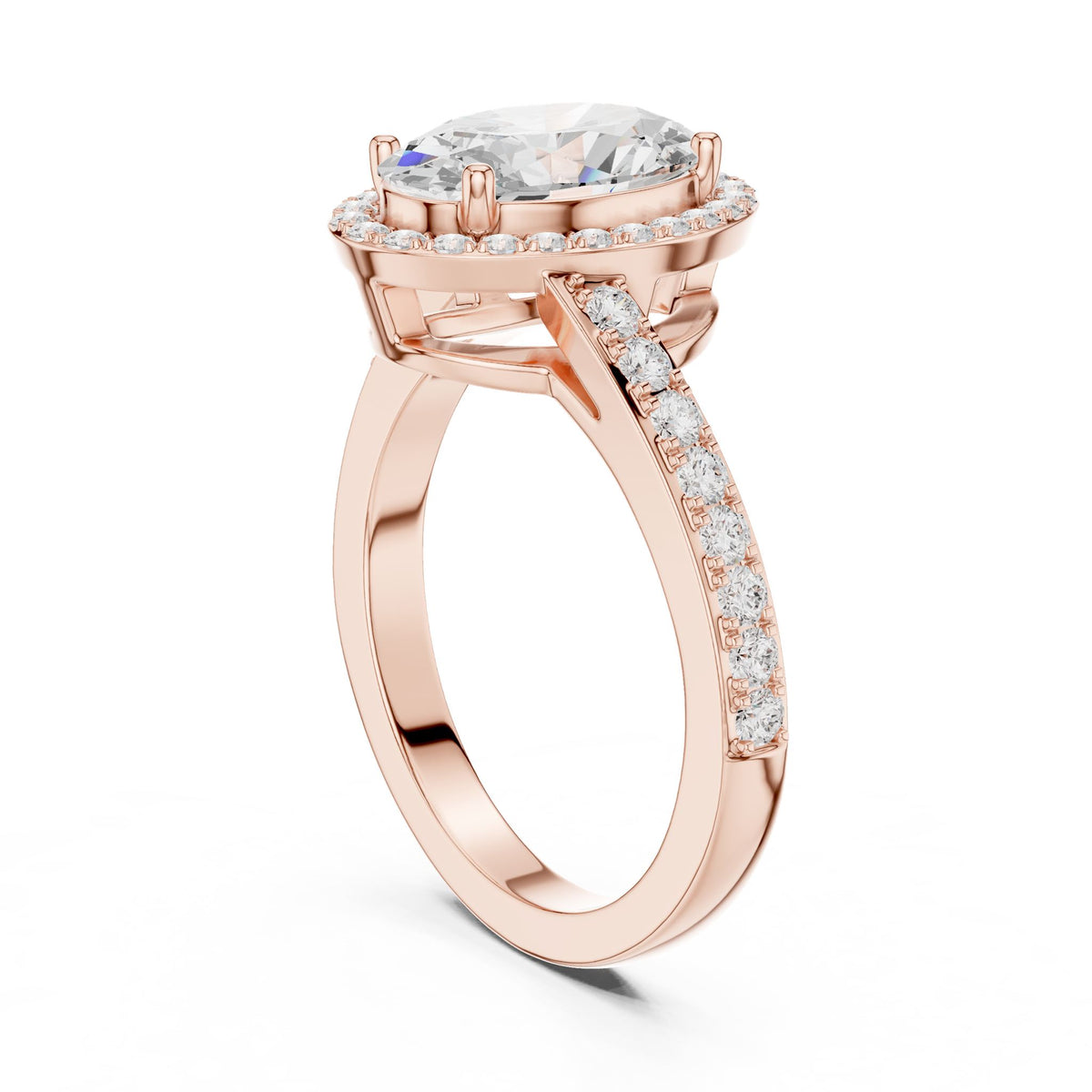 Oval Halo Lab Grown Diamond Engagement Ring