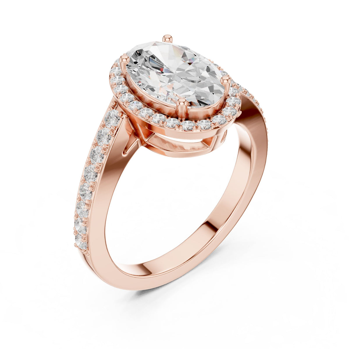 Oval Halo Lab Grown Diamond Engagement Ring