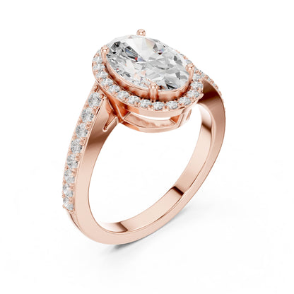 Oval Halo Lab Grown Diamond Engagement Ring