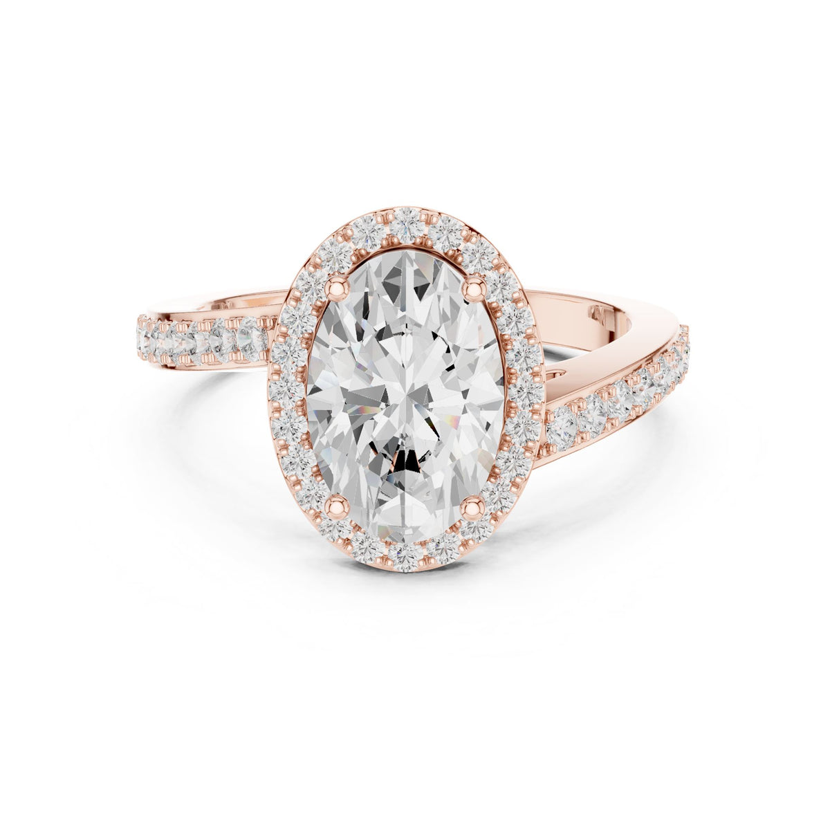 Oval Halo Lab Grown Diamond Engagement Ring