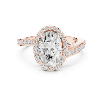 Oval Halo Lab Grown Diamond Engagement Ring