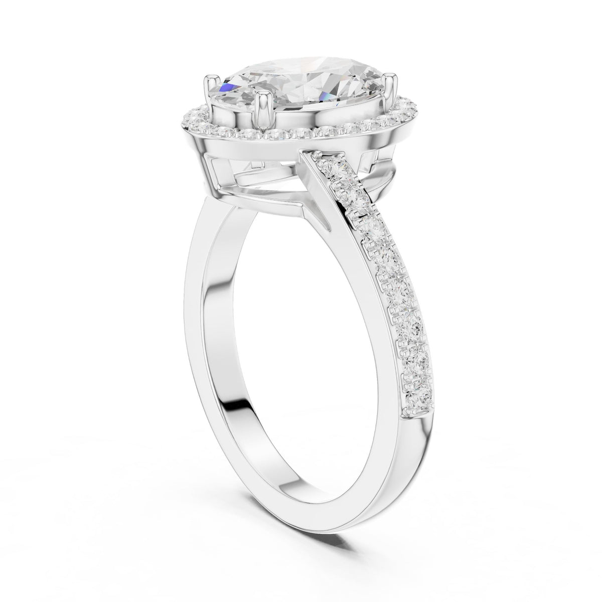 Oval Halo Lab Grown Diamond Engagement Ring