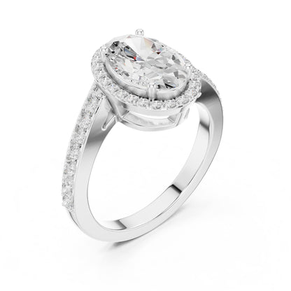 Oval Halo Lab Grown Diamond Engagement Ring