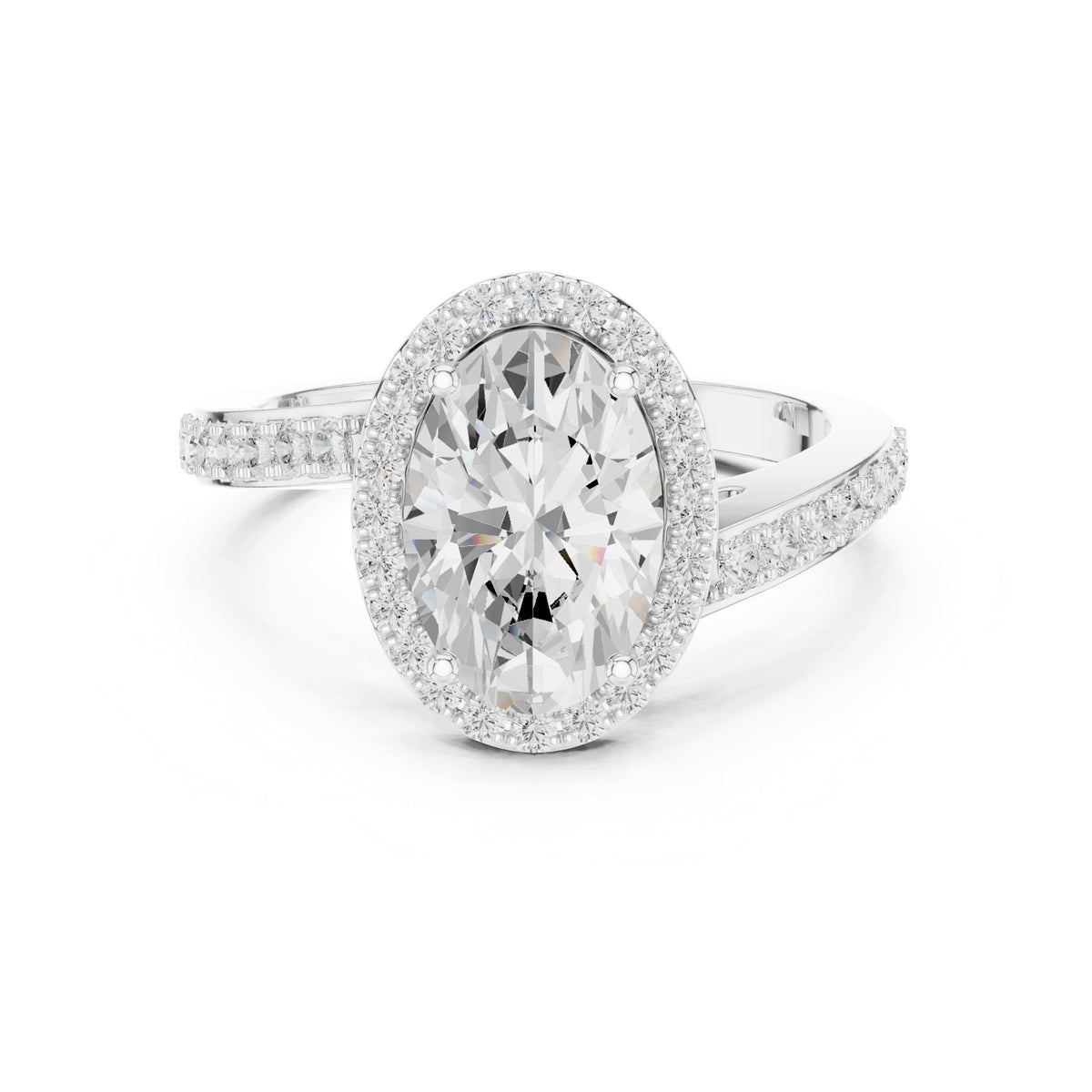 Oval Halo Lab Grown Diamond Engagement Ring