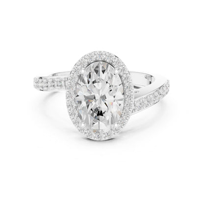 Oval Halo Lab Grown Diamond Engagement Ring