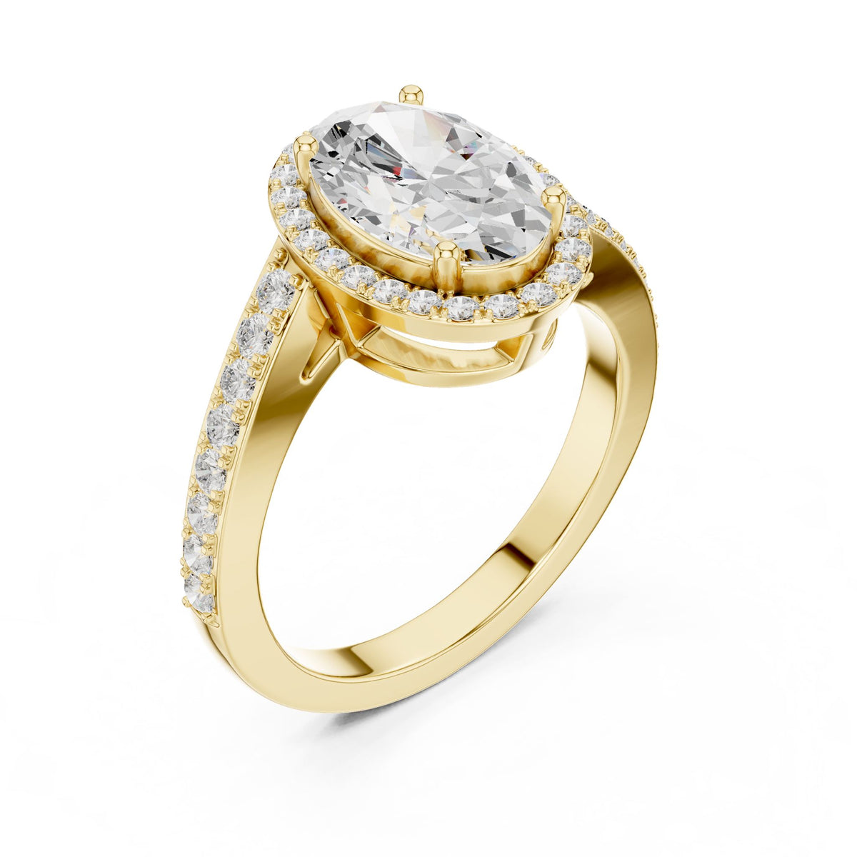 Oval Halo Lab Grown Diamond Engagement Ring