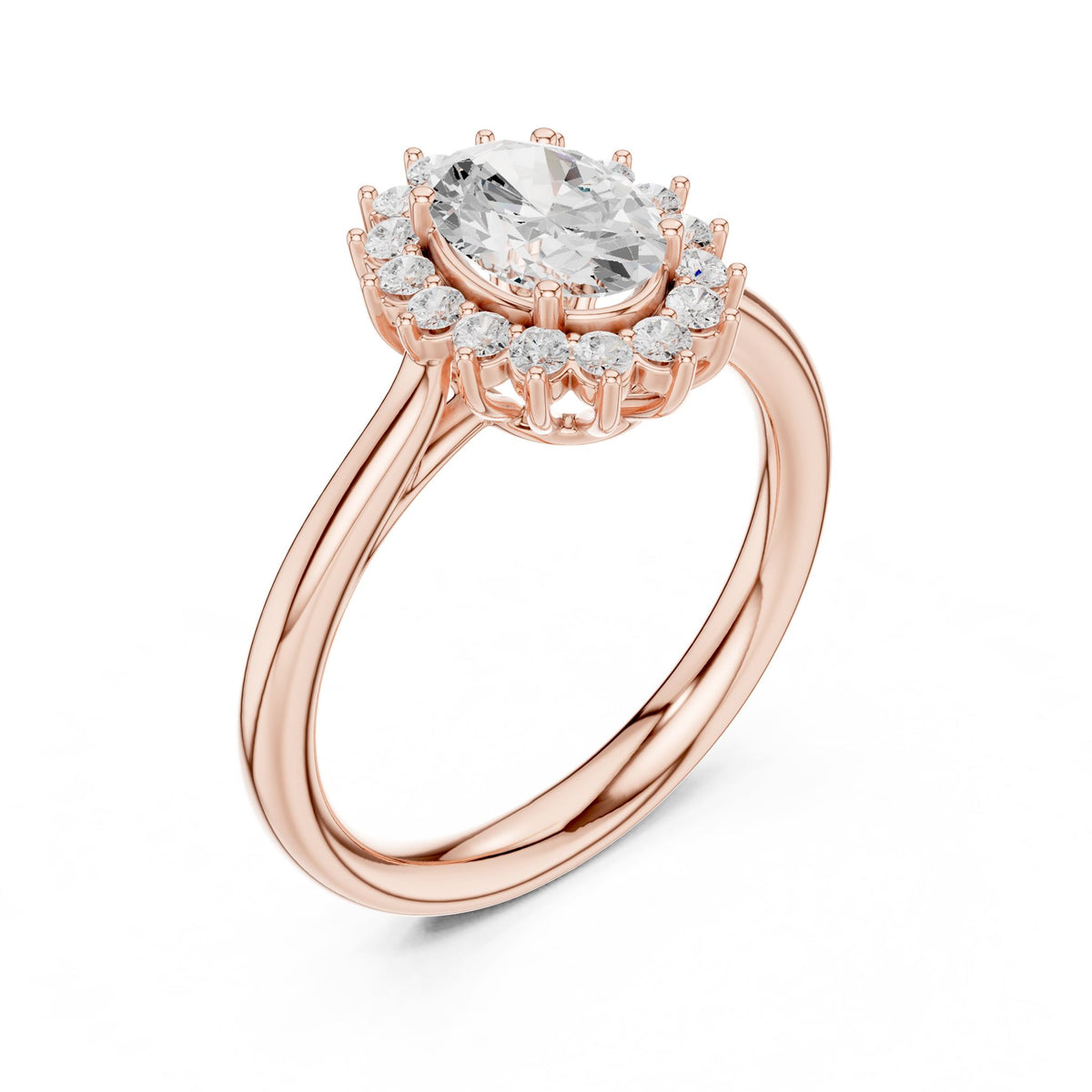 Oval Halo Lab Grown Diamond Engagement Ring