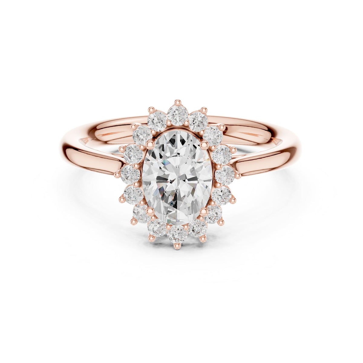 Oval Halo Lab Grown Diamond Engagement Ring