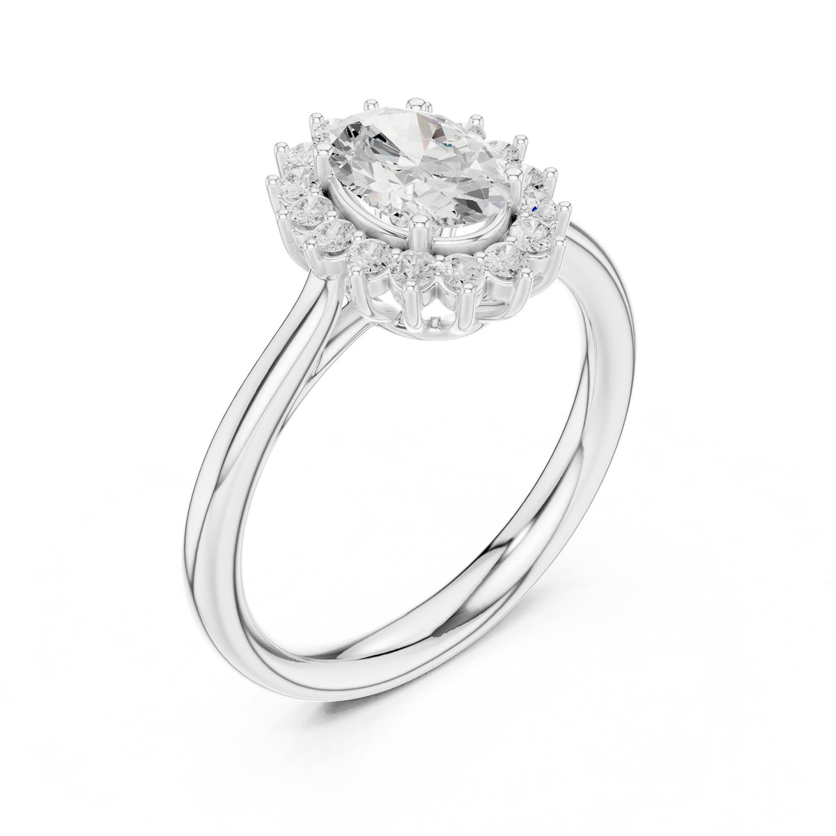 Oval Halo Lab Grown Diamond Engagement Ring