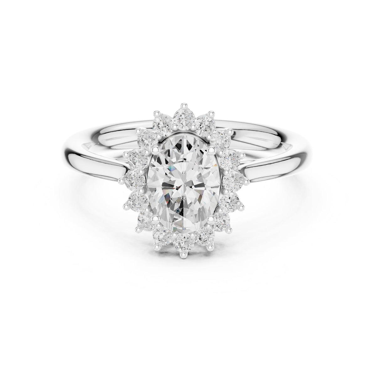 Oval Halo Lab Grown Diamond Engagement Ring