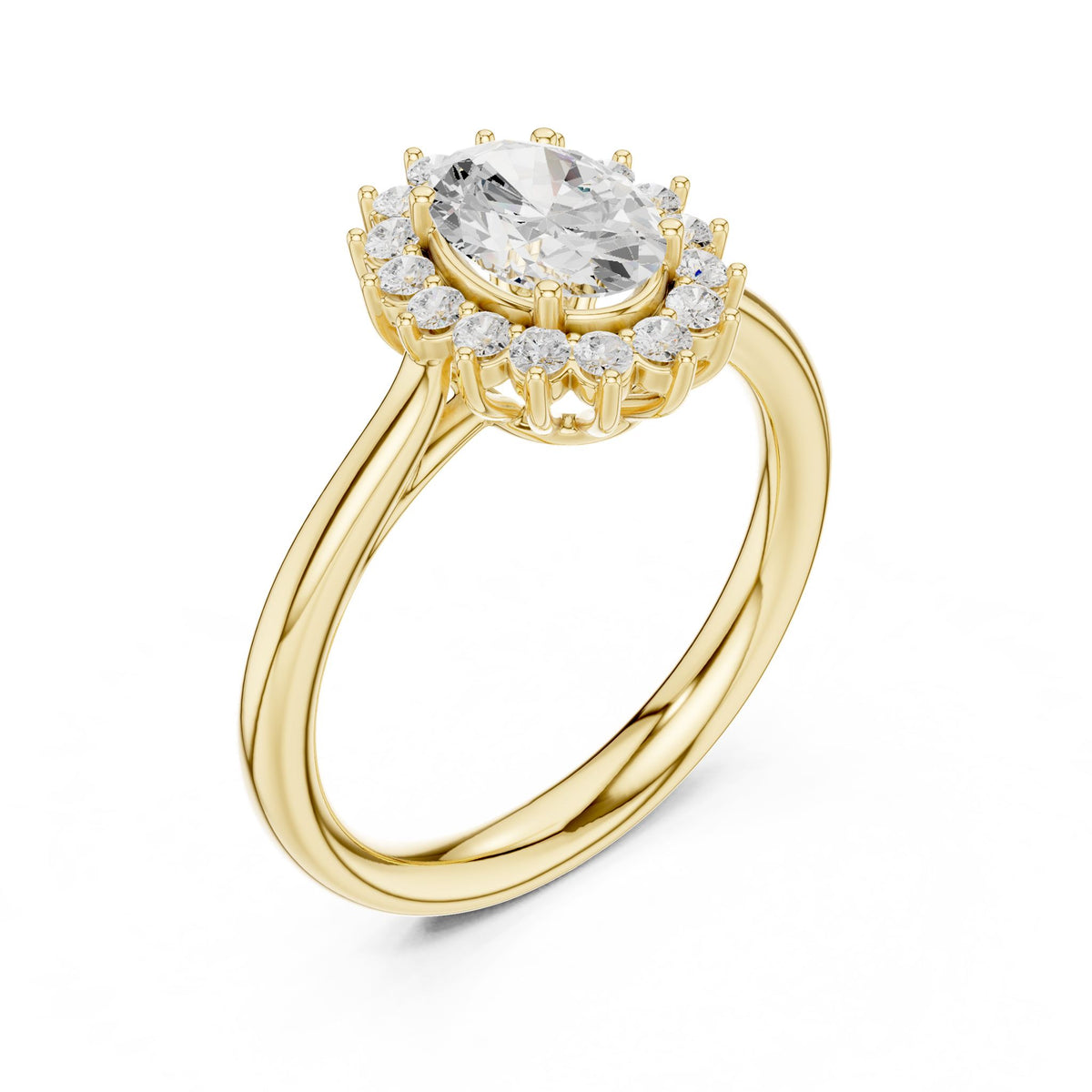 Oval Halo Lab Grown Diamond Engagement Ring