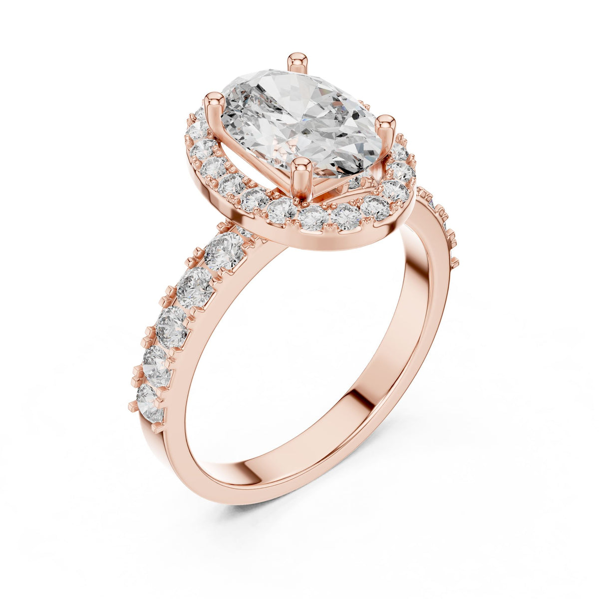 Oval Halo Lab Grown Diamond Engagement Ring