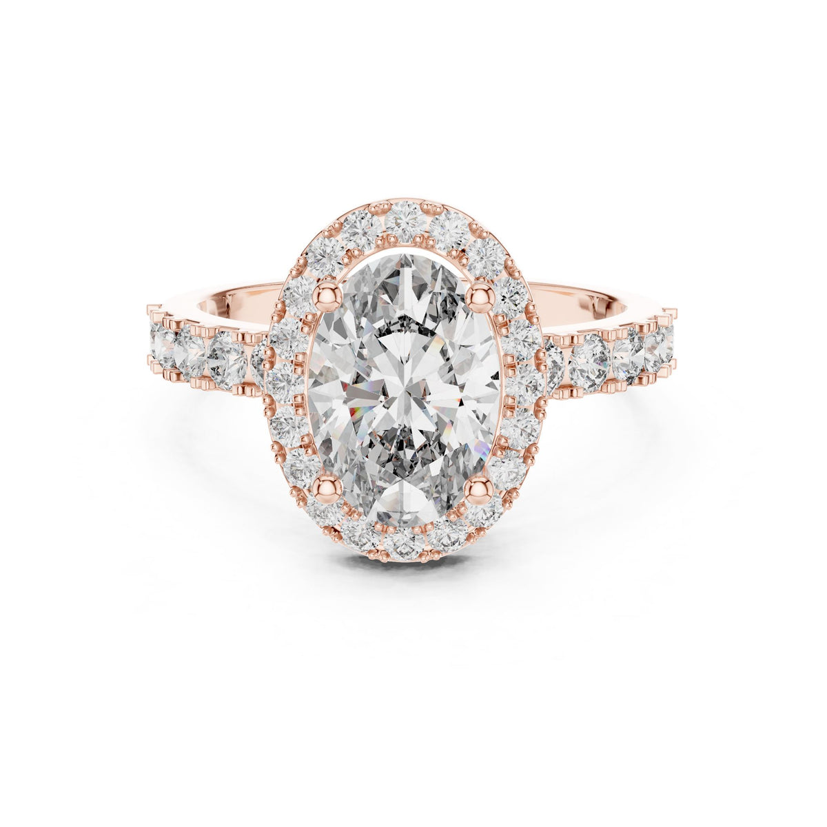 Oval Halo Lab Grown Diamond Engagement Ring