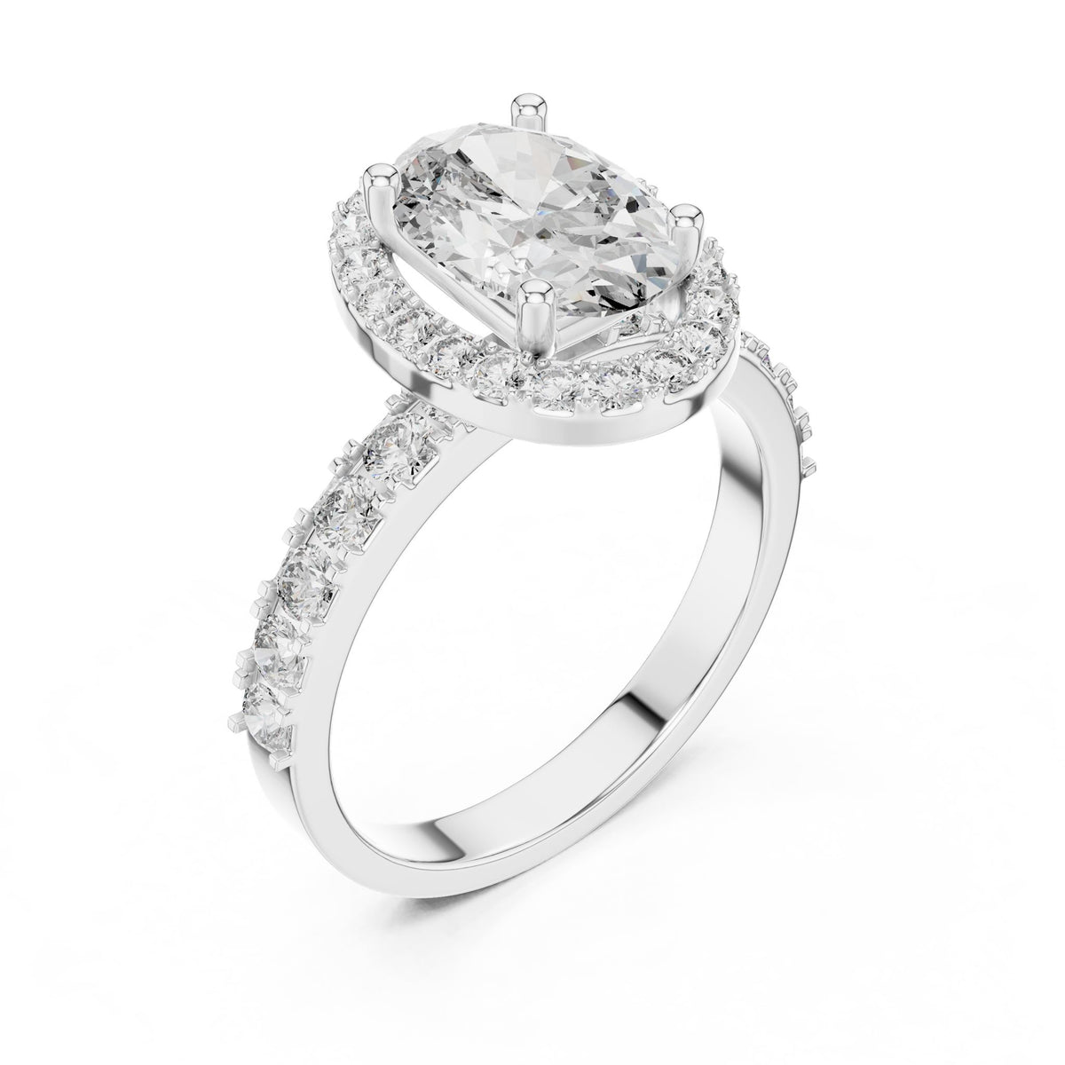 Oval Halo Lab Grown Diamond Engagement Ring