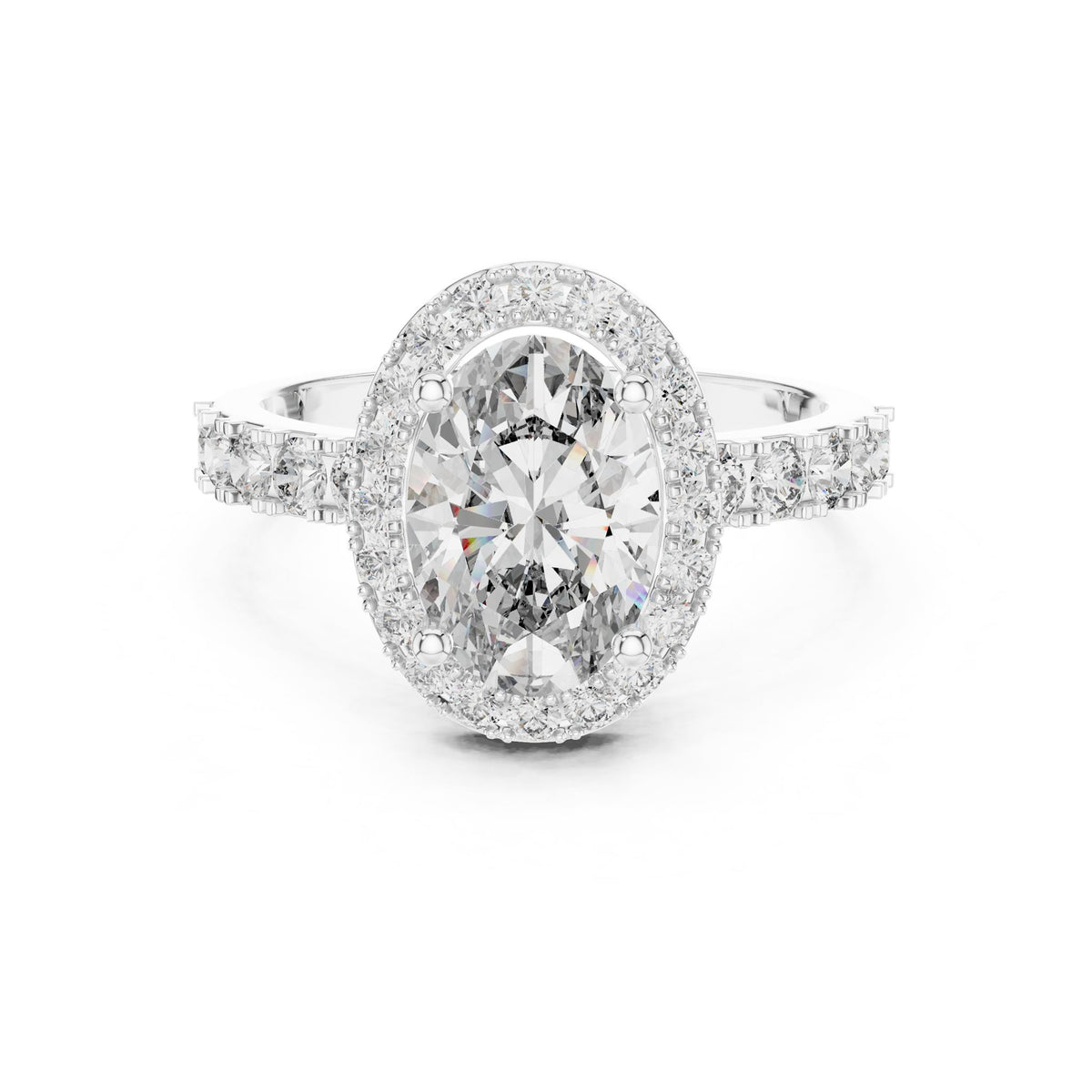 Oval Halo Lab Grown Diamond Engagement Ring