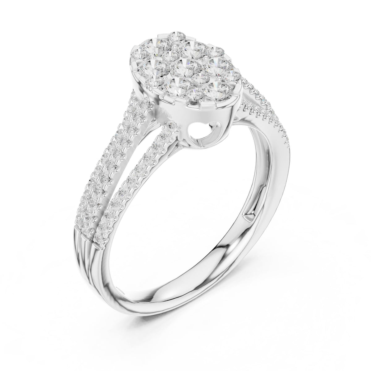 Oval Halo Lab Grown Diamond Engagement Ring