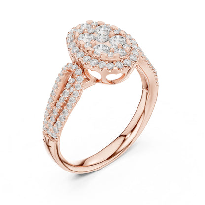 Oval Halo Lab Grown Diamond Engagement Ring