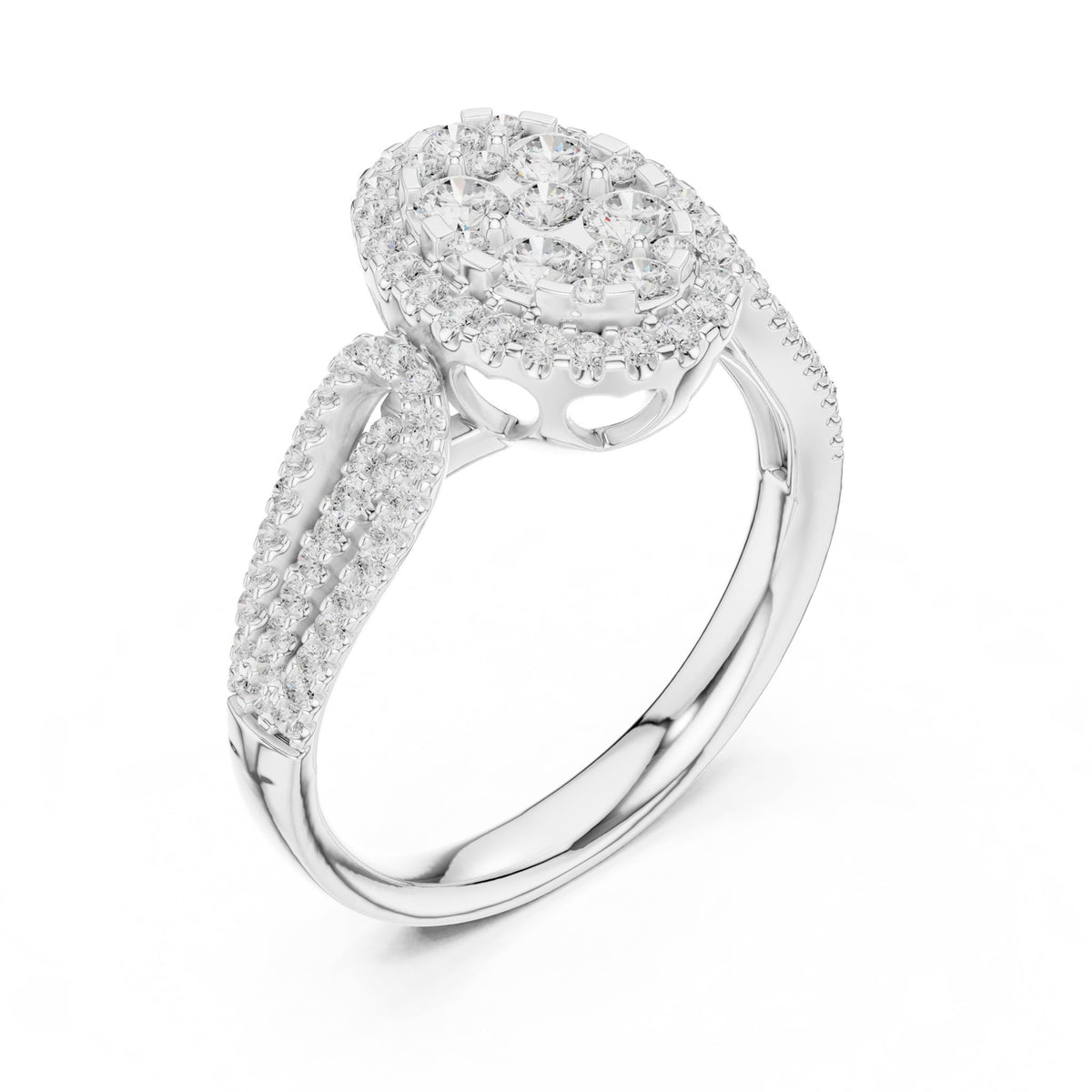 Oval Halo Lab Grown Diamond Engagement Ring
