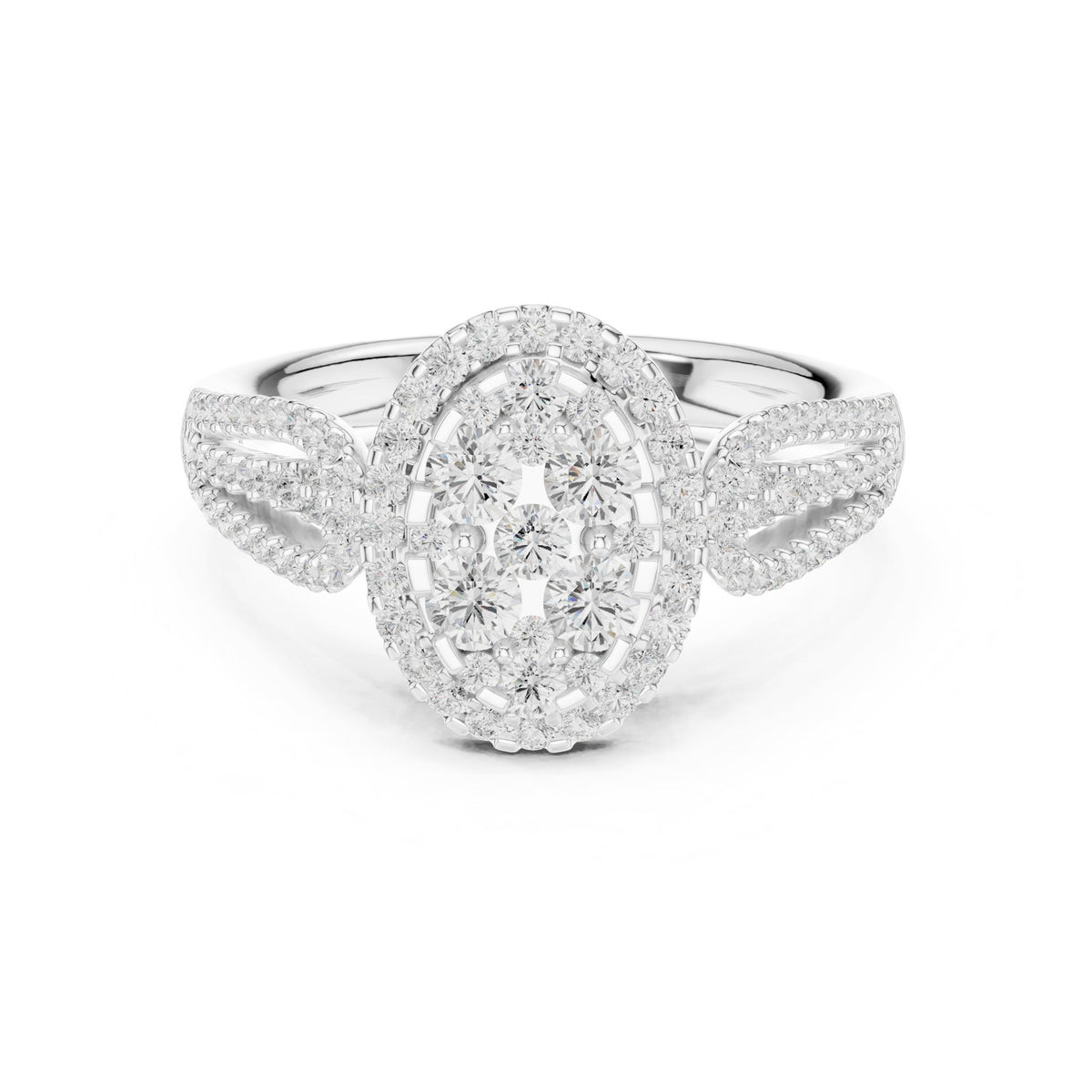 Oval Halo Lab Grown Diamond Engagement Ring