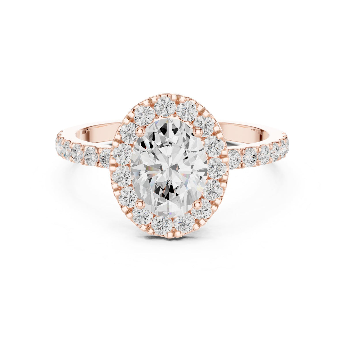 Oval Halo Lab Grown Diamond Engagement Ring
