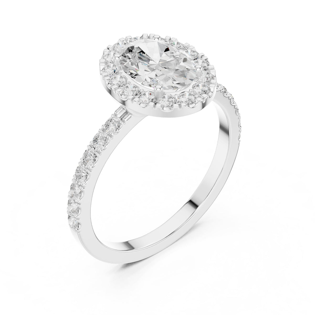 Oval Halo Lab Grown Diamond Engagement Ring
