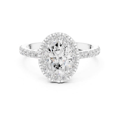 Oval Halo Lab Grown Diamond Engagement Ring