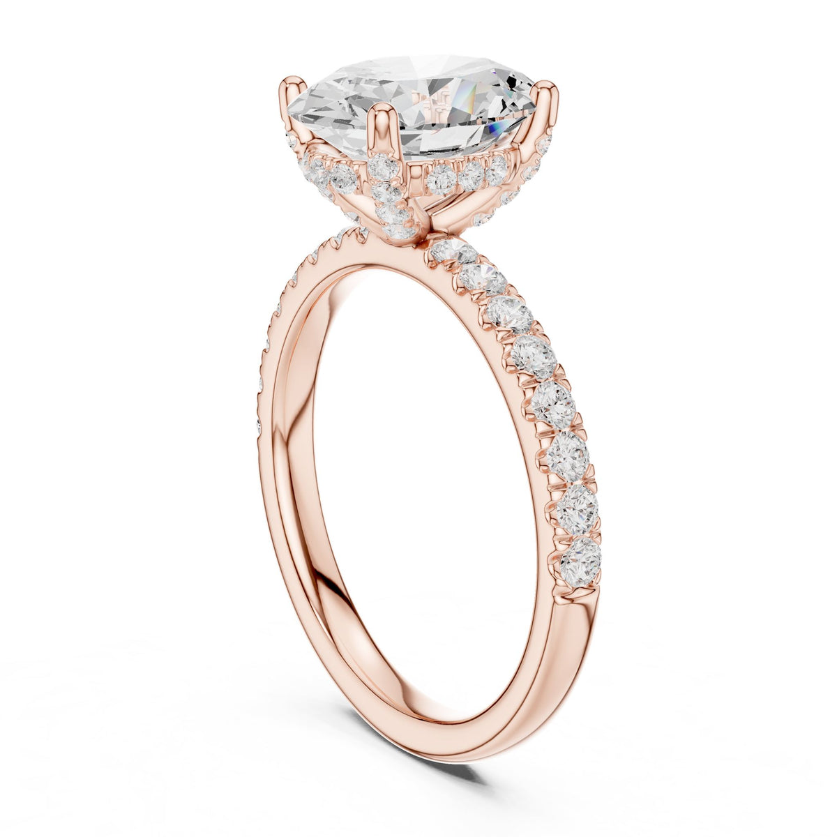 Oval Hidden Halo Lab Grown Diamond Engagement Ring