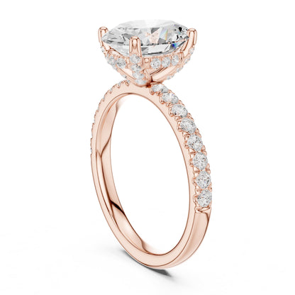 Oval Hidden Halo Lab Grown Diamond Engagement Ring