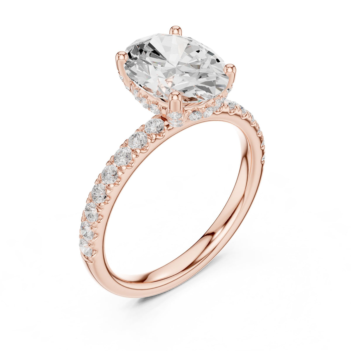Oval Hidden Halo Lab Grown Diamond Engagement Ring