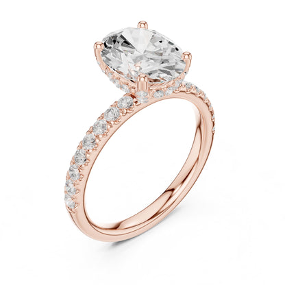 Oval Hidden Halo Lab Grown Diamond Engagement Ring