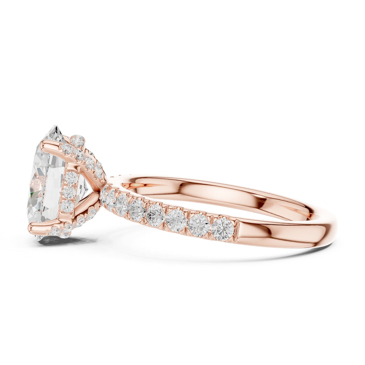 Oval Hidden Halo Lab Grown Diamond Engagement Ring