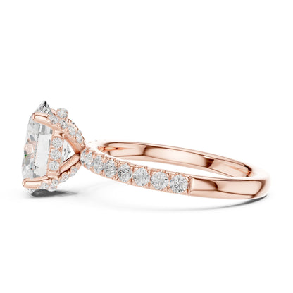 Oval Hidden Halo Lab Grown Diamond Engagement Ring