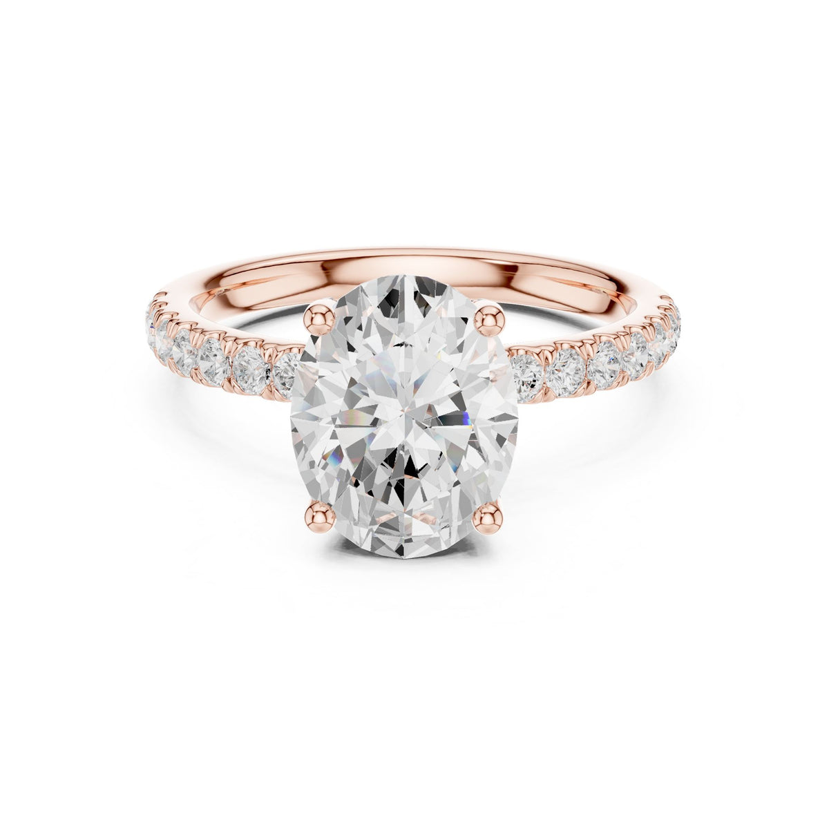 Oval Hidden Halo Lab Grown Diamond Engagement Ring