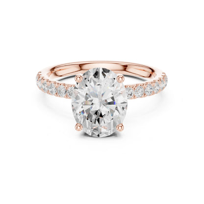 Oval Hidden Halo Lab Grown Diamond Engagement Ring