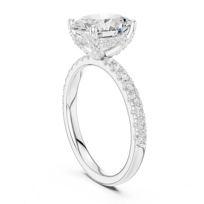 Oval Hidden Halo Lab Grown Diamond Engagement Ring