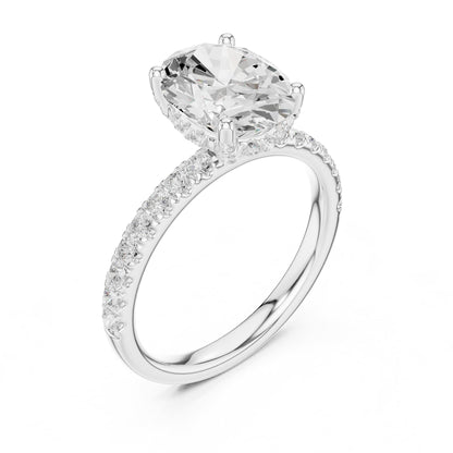 Oval Hidden Halo Lab Grown Diamond Engagement Ring