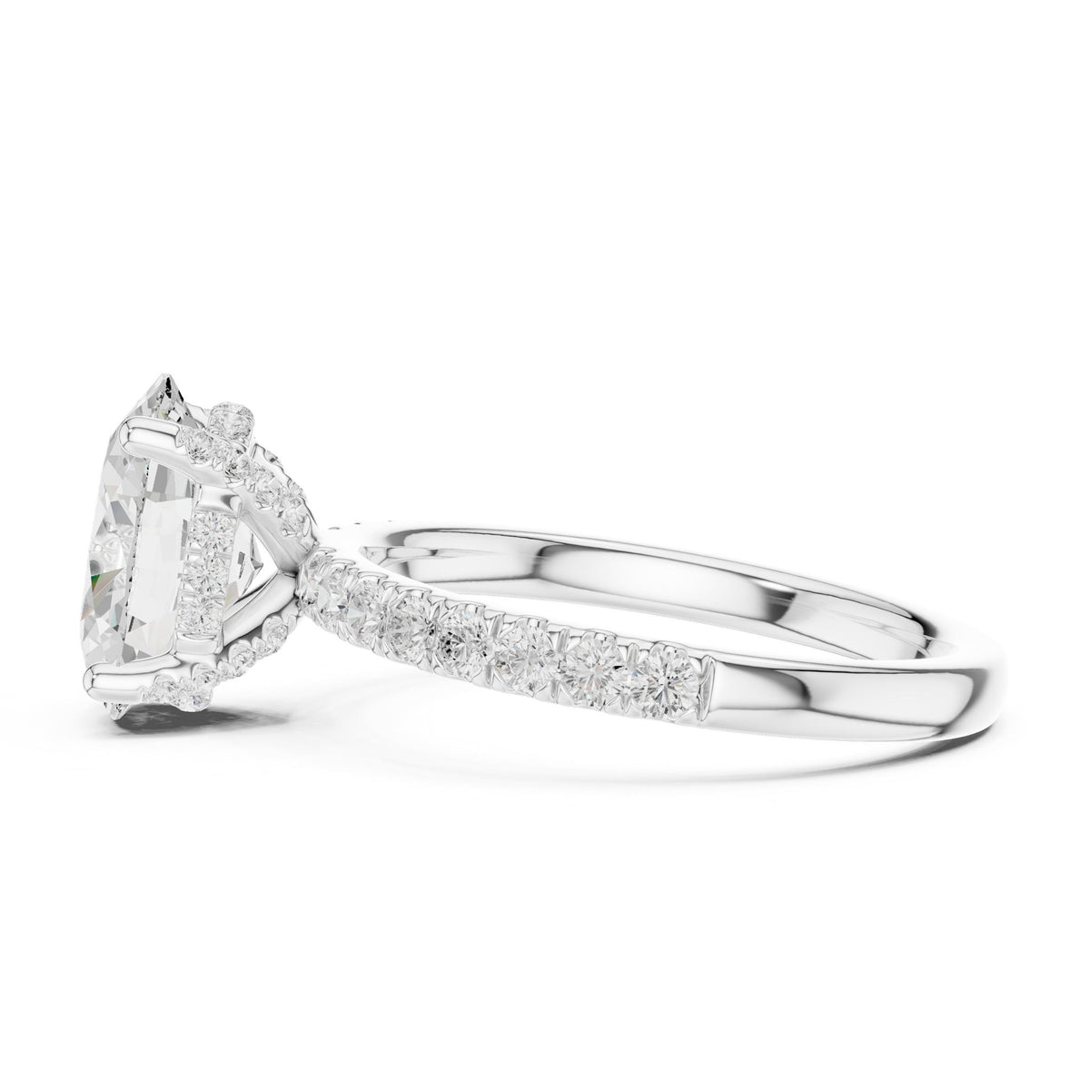 Oval Hidden Halo Lab Grown Diamond Engagement Ring