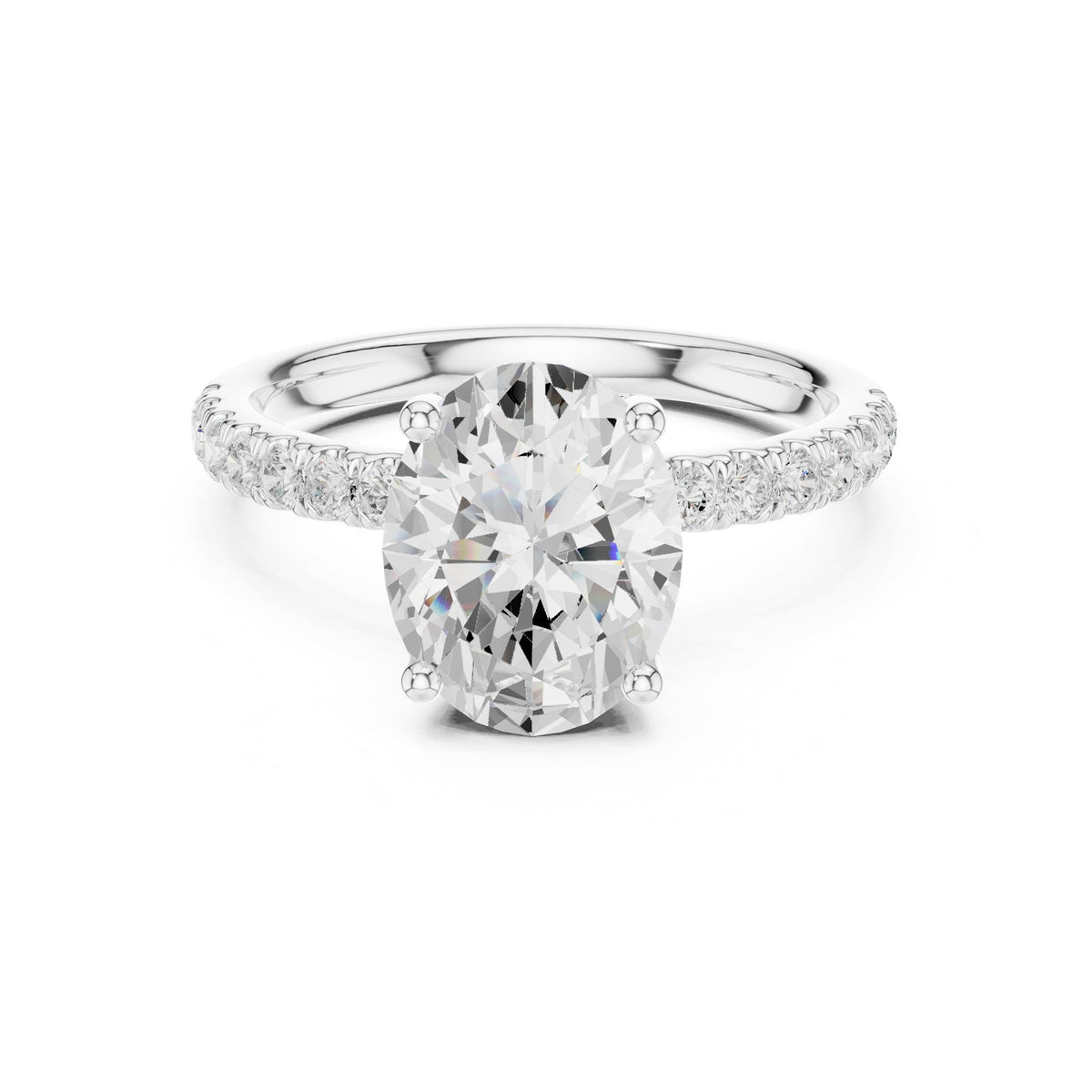 Oval Hidden Halo Lab Grown Diamond Engagement Ring