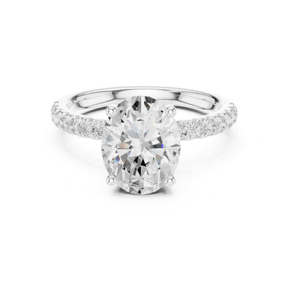 Oval Hidden Halo Lab Grown Diamond Engagement Ring