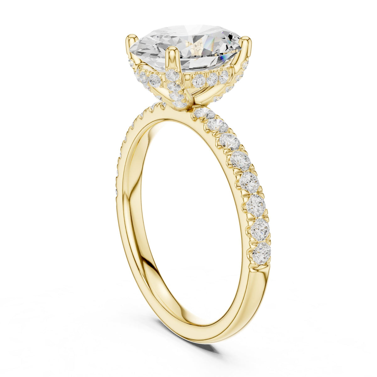 Oval Hidden Halo Lab Grown Diamond Engagement Ring