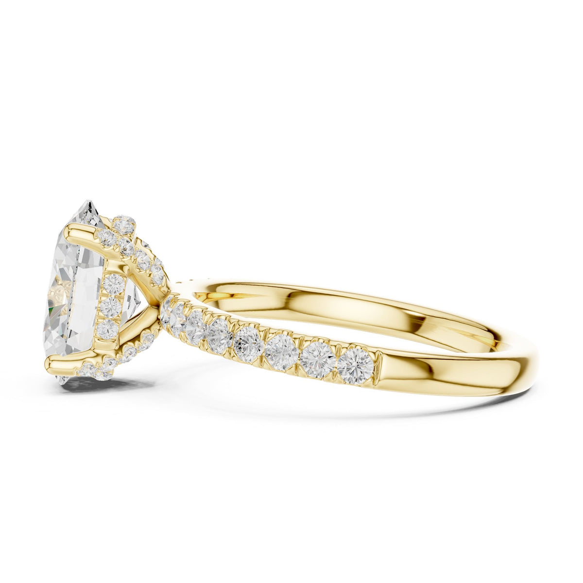 Oval Hidden Halo Lab Grown Diamond Engagement Ring