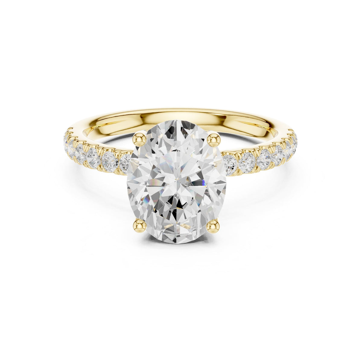 Oval Hidden Halo Lab Grown Diamond Engagement Ring