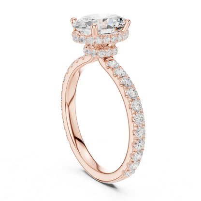 Oval Hidden Halo Lab Grown Diamond Engagement Ring