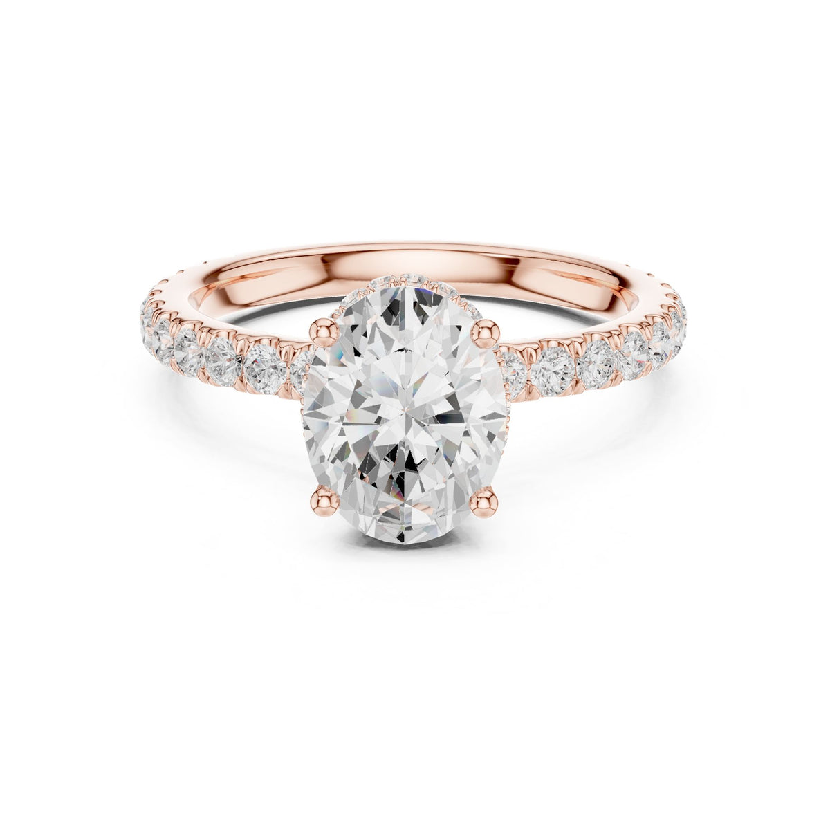 Oval Hidden Halo Lab Grown Diamond Engagement Ring