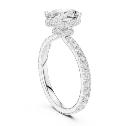 Oval Hidden Halo Lab Grown Diamond Engagement Ring
