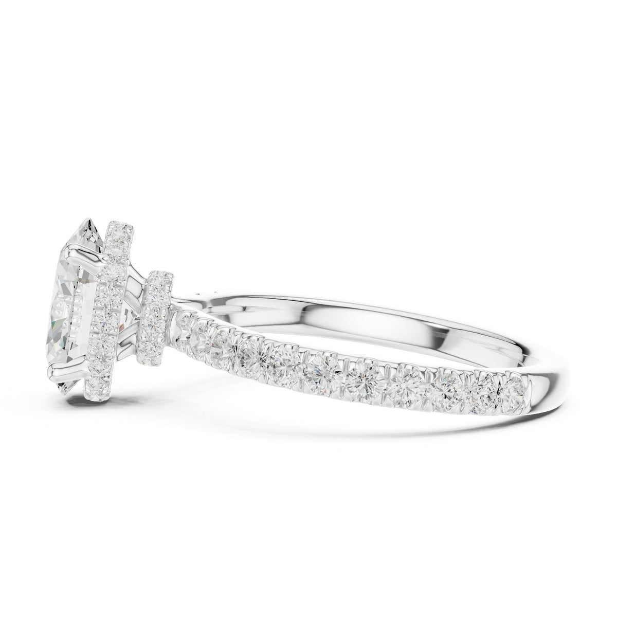 Oval Hidden Halo Lab Grown Diamond Engagement Ring